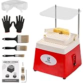 2026 Upgrade Stained Glass Grinder Kit 4200r/min with 2-Level Grinding Table &amp; 5-Piece Diamond Bits Set (5/8"+1"+3 Sizes), 65W 110V Portable DIY Tool for Glass/Ceramics/Crafts (Red
