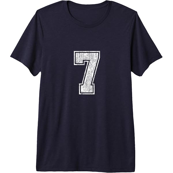 Amazon.com: Number 7 T-Shirt Vintage Seven Tee Sports Design T