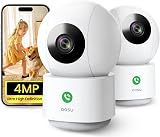 aosu 2.5K Indoor Cameras 2 Pack – 5G WiFi Nanny Cam Night Vision Motion