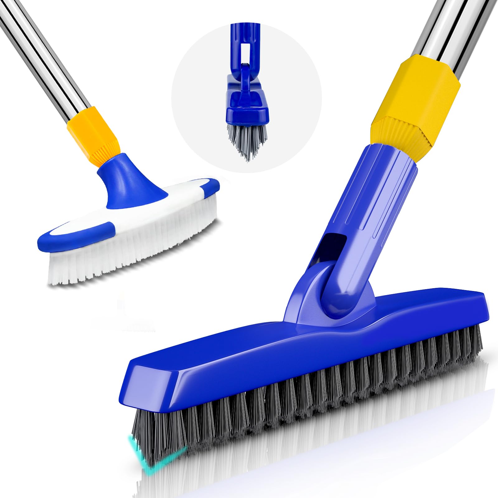 Photo 1 of *********PARTS ONLY********
ITTAR Grout & Scrub Brush Combo, Floor Scrubber with Long Handle, Multi-Purpose Stiff Bristles Cleaning Brush Set for Tile, Grout, Deck, Kitchen, Shower Floor (2 Pcs)