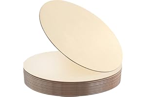 POJAH 12Pcs 12 Inch Wood Circles for Crafts, Unfinished Blank Wooden Rounds Slice Wooden Cutouts for DIY Crafts, Door Hanger, Sign, Wood Buring, Painting, Christmas Décor