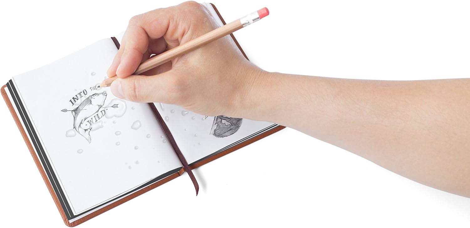 Waterproof Notebook – All Weather Faux Leather Writing Journal With ...