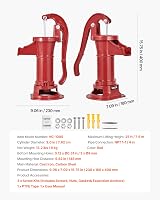 VEVOR Cast Iron Hand Pitcher Pump 25ft Lift Antique Manual Water Pump 1-1/4 NPT view 7