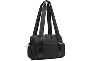 SUIKIHUM Mini Gym Bag for Women, Yoga Small Sports Bag for Women Girls, Waterproof PU Fitness Tote with Wet Compartment, Blac