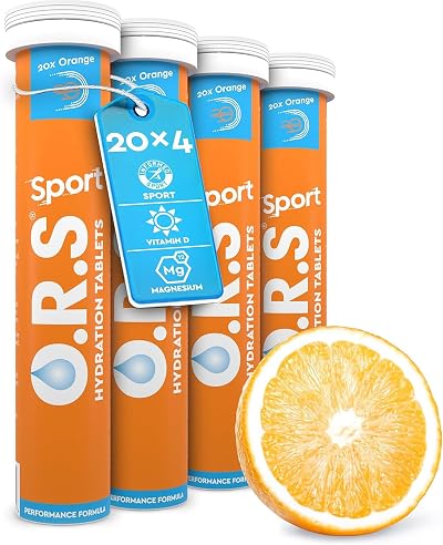 O.R.S Sport Electrolyte Tablets Orange 4 Tubes - Vegan, Gluten Free