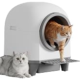 Greesum Enclosed Self-Cleaning Cat Litter Box, 90L XL, App Control, Quiet | For Multi-Cat Homes &mdash; Anti-Pinch Safety Sensors, 8.6L Waste Drawer, Includes Litter Mat &amp; 30 Waste Bags