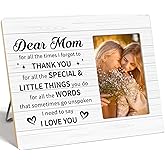 OTINGQD Mother Picture Frame,Gifts for Mom from Daughter Son,Christmas Birthday Mothers Day Gift for Mommy,Dear Mom Wooden Photo Frame