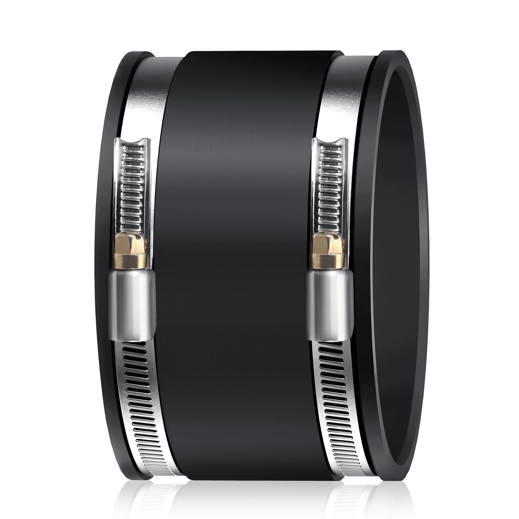 100mm Pipe Connector Rubber Sleeve Ø 100 mm Flexible Rubber Coupling with Two Stainless Steel Clamps Noise-reducing Sleeve for Duct Fan, Carbon Filter, Rigid Pipe, Steel Pipe