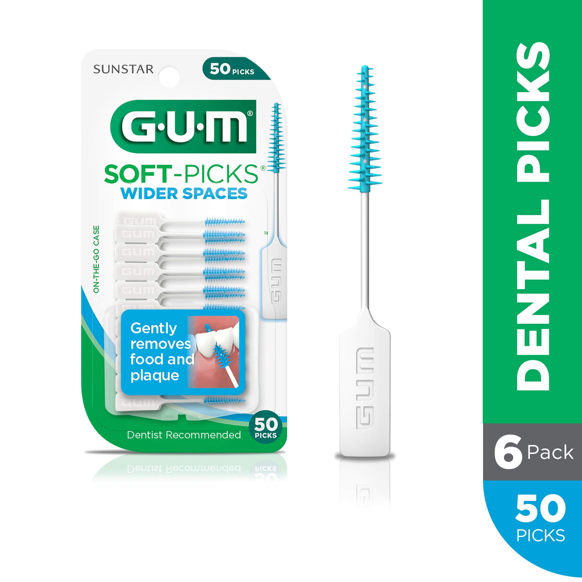 GUM SoftPicks Wider Spaces Dental Picks, 50 Count (Pack of 6) Jagmin Dental