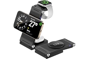 GEJIUCAI Magnetic Wireless Charger Stand, 3 in 1 Foldable Wireless Charging Station with 20W Adapter, Travel Charger for Multiple Devices for iPhone 17 16 15 14 13 12 Pro/Max/Plus/Mini, iWatch, AirPods