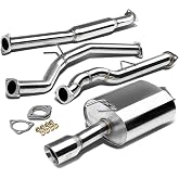 J2 Engineering J2-CBE-OS-064 Muffler CatBack Exhaust System [Compatible with 12-15 Honda Civic 2-Dr Coupe, Do NOT Fit Si Models]