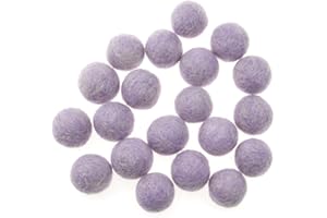 Zasy 30mm Needle Wool Felt Balls Foam Filled Wool Felt Pom Pom Home Decor DIY (Lavendar)