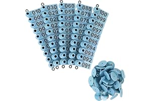 VET.PLUS Ear Tags for Goats Sheep Lambs Hogs, Made of Real TPU Material, Blue Color 100pcs, Numbered 001-100