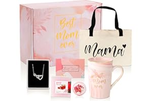 ywduoying Gifts For Mom From Daughter Birthday Gifts for Women Best Mom Ever Necklace Gifts for Mama Present Mother Tote Bag Coffe Mugs Set