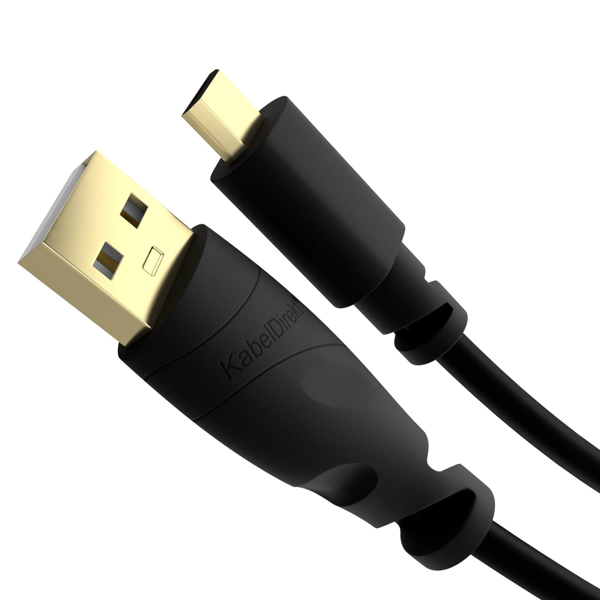 KabelDirekt – 0.5m Micro USB Cable (USB 2.0 Synch & Charge Cable, black) TOP Series
