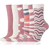 Diravo 6-12 Pairs Fuzzy Cozy Socks Slipper Socks for Women Warm Cozy Fluffy Comfy Sock for Girls for Winter Gifts