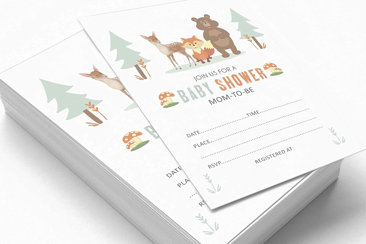 Inkdotpot 30 Fill In Style Baby Shower Invitation Cards Jungle Animals Gender Neutral Blank Invites, Invitation_card, 5 x 7 Inches - Image 3