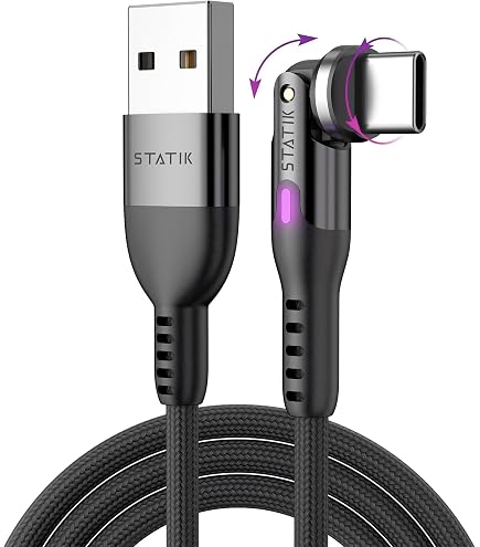 PORTIFY Swivel USB-C Charging Cable – 240W 3ft USB-C Cable...