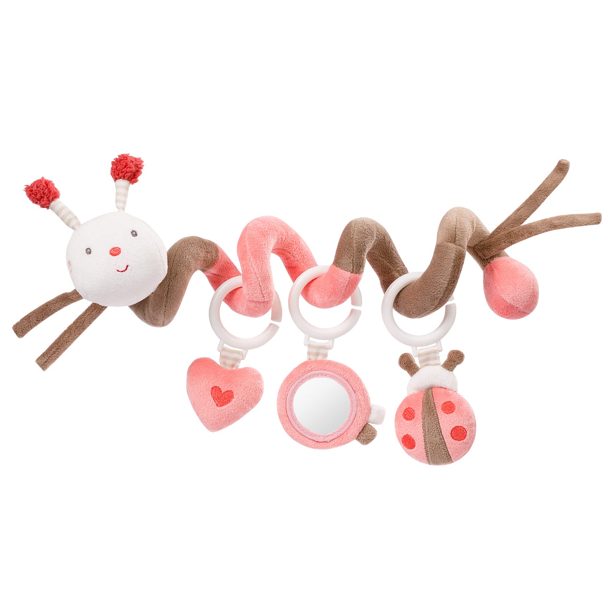 Fehn 068313 Bee Activity Spiral – Fabric Spiral for Gripping and Feeling – for Babies and Toddlers from Newborns Upwards – Dimensions : 30 cm