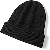 Tinncana 100% Pure Cashmere Double-Layered Beanie Hat for Women & Men, Winter Warm Soft Unisex Ribbed Skull Cap Hat