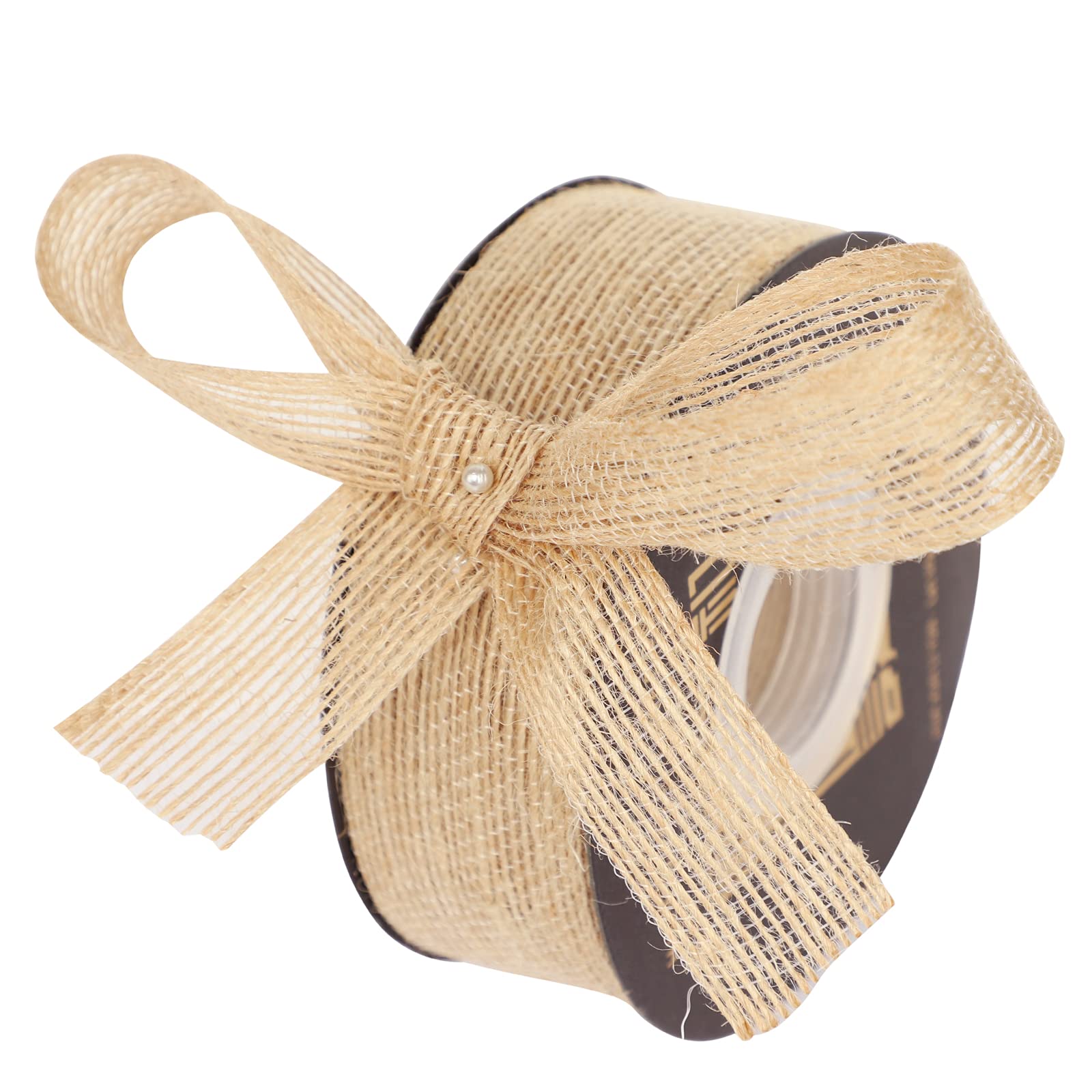 Natural Burlap Ribbon (38mm/25mmx15m)/Roll Jute Hessian Ribbon Linen Ribbon for Valentine Birthday Gift Wrapping Wedding Party Home Decoration