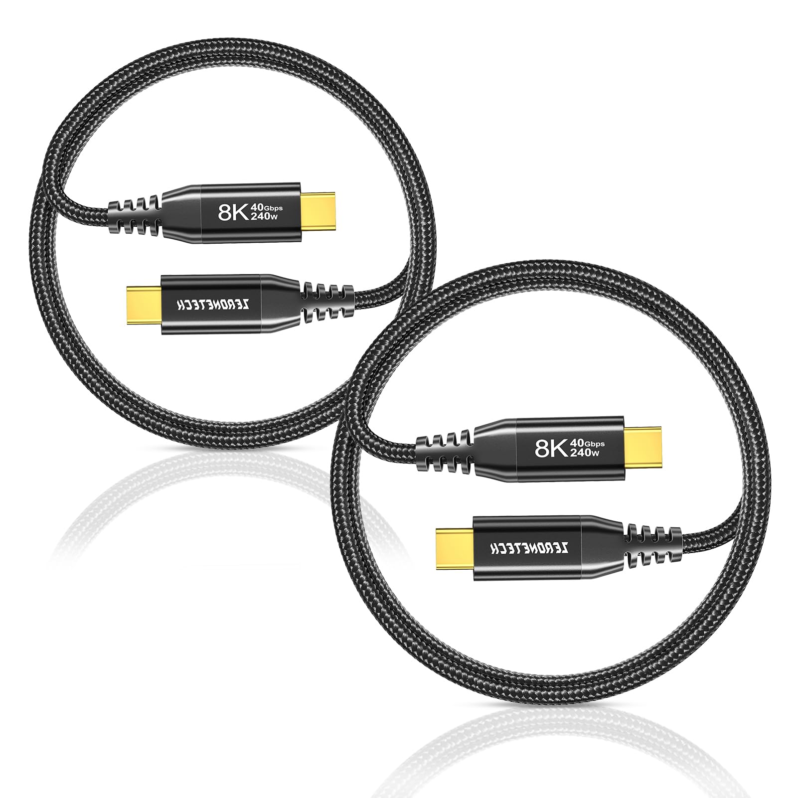 Photo 1 of (2-Pack 5FT) 40Gbps USB C for Thunderbolt 4 Cable, [8K@60Hz/Dual 4K@60Hz] USB C Monitor Cable