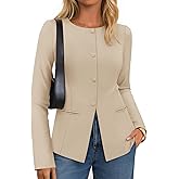 ZESICA Womens Business Casual Blazers Fall Long Sleeve Button Suit Jackets Office Work Outfits Fitted Blazer Clothes 2026