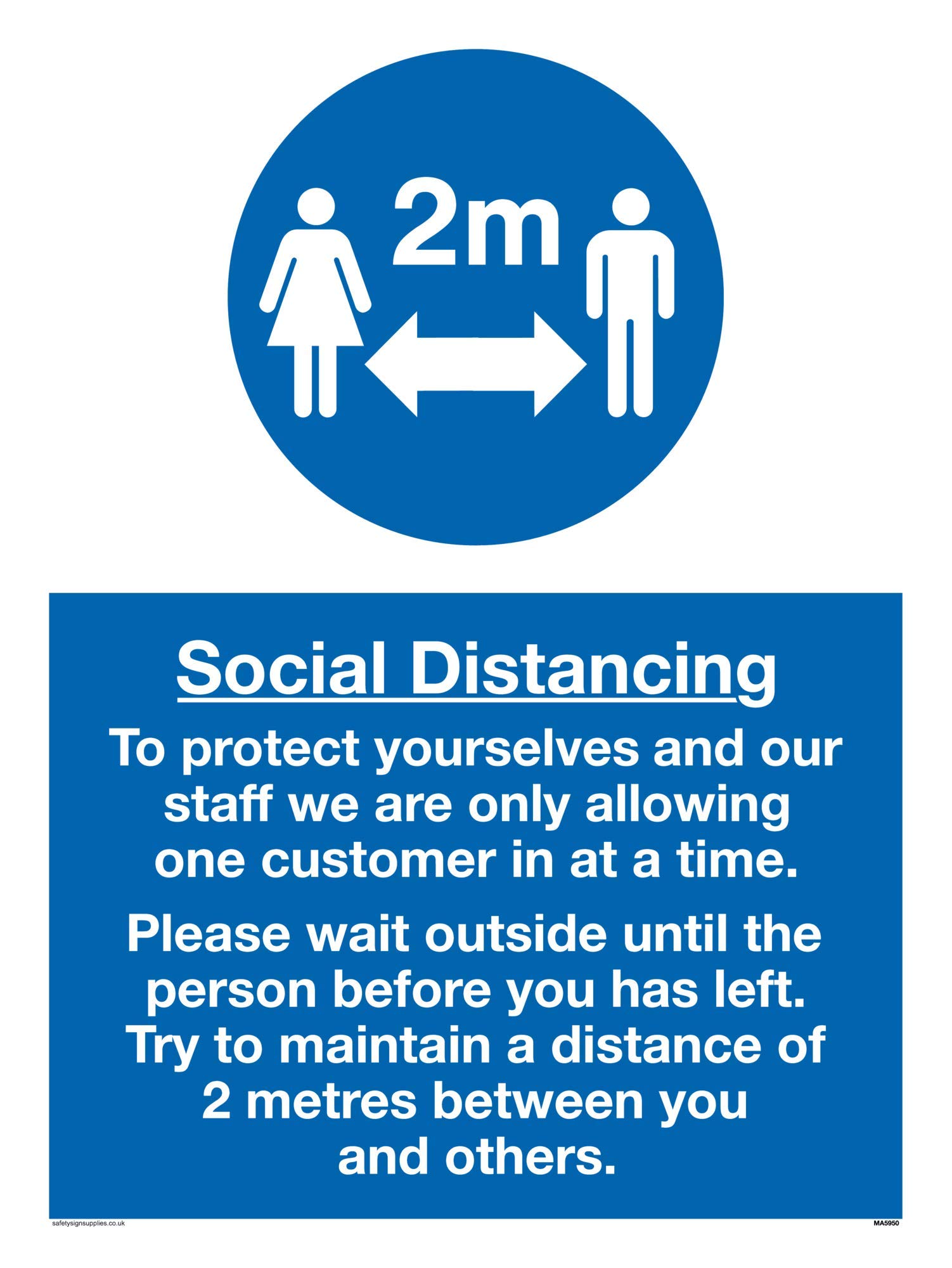 Viking Signs Social Distancing sign - Plastic Semi-rigid 1mm
