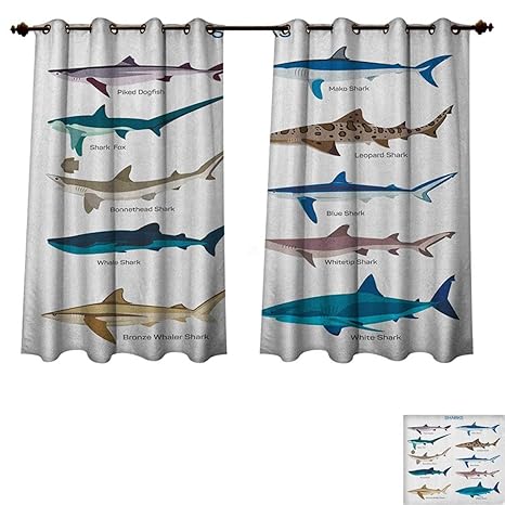 Amazon Com Pricetextile Shark Bedroom Thermal Blackout Curtains