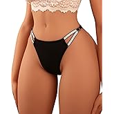 Banamic Women Glitter Underwear Panties T Back Thongs Sexy Underwear