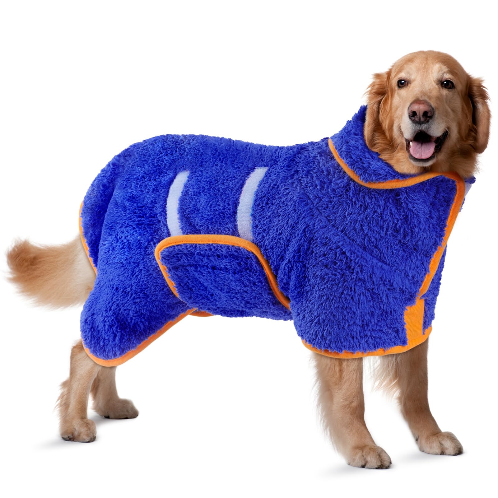 Photo 1 of Bienbee Dog Bathrobe, Quick Drying Super Absorbent Dog Robes for After Bath, Warm Keeping Dogs Towel, Dogs Bath Supplies, Dark Blue XL