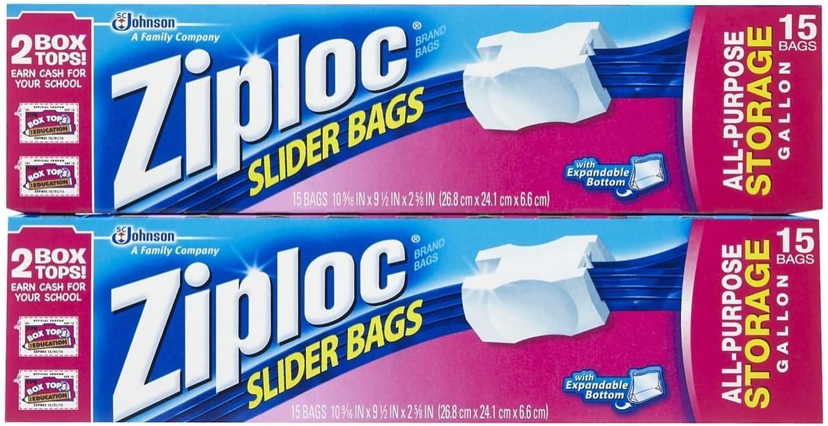 Ziploc Slider Storage Bags - 1 gal - 15 ct - 2 pk