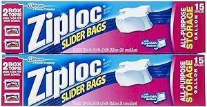 Ziploc Slider Storage Bags - 1 gal - 15 ct - 2 pk