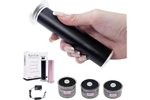 AprElm 4.8IN Longer Electric Foot Callus Remover with 120pcs Sandpaper Discs, Professional Aluminum Callus Remover for Feet, Stepless Speed Control Pedicure Tools for Dead Skin (Black-pro)