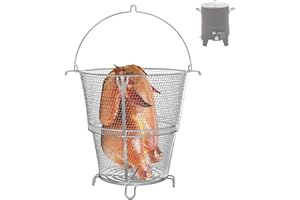 BBQration Turkey Fryer Roaster Basket for Charbroil Big Easy Oilless Turkey Fryer 17102065, Turkey Fryer Grill Basket for Char-Broil Oil-Less Turkey Fryer, Parts for The Big Easy Turkey Fryer Basket