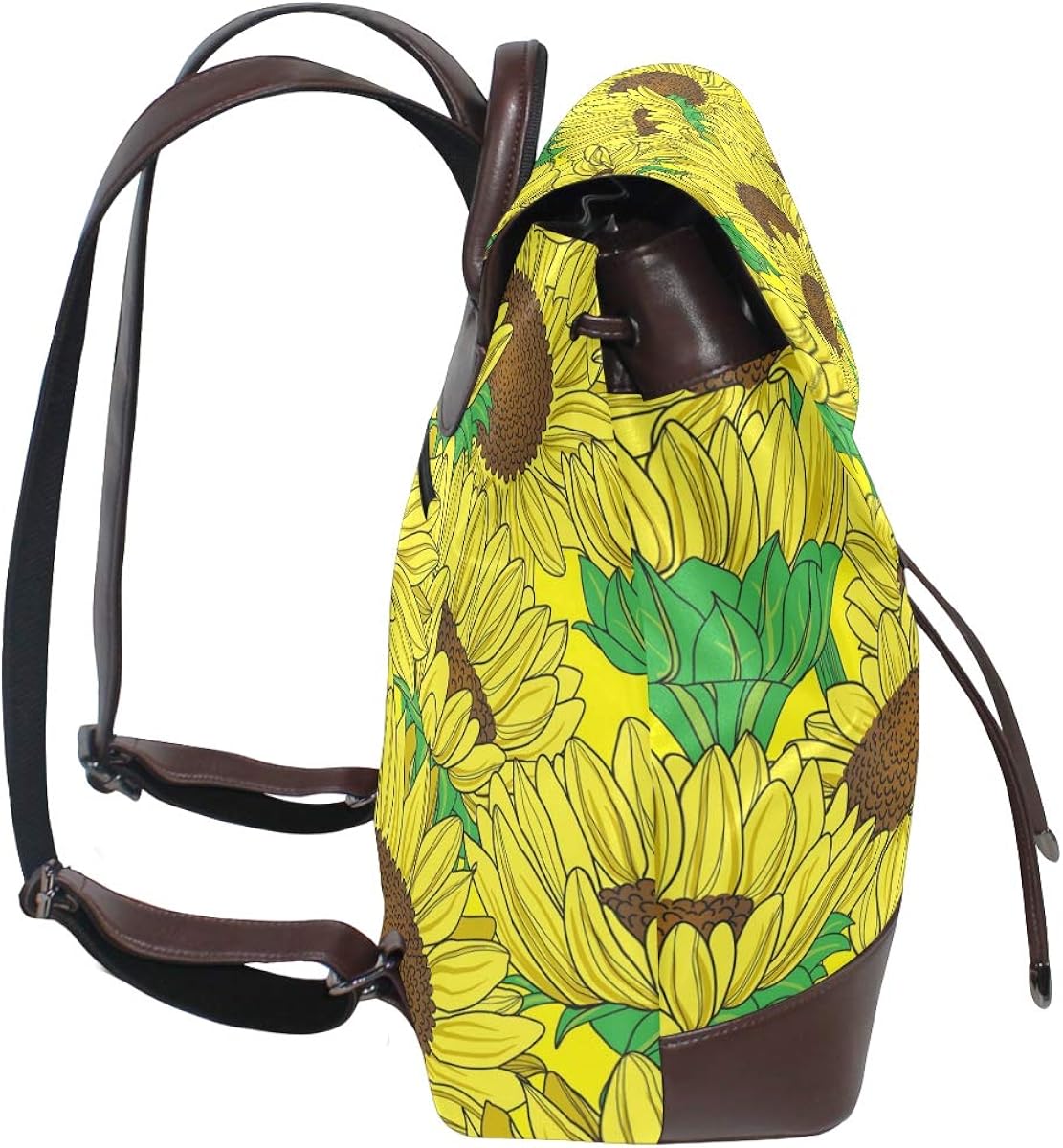 sale online discount low price KEAKIA Women PU Leather Sunflowers Pattern Backpack Purse Travel ...
