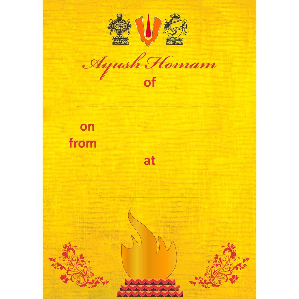 The Invitation Cards Ayush Homam / 1st Birthday Themed Pack of 30 Cards