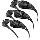 QALLY Night Vision Glasses, Fit Over Glasses Mens Womens, Wrap Around Anti Glare HD Night Vision Lens for Night Driving