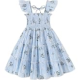 YOUNGER TREE Toddler Girl Dress Baby Girls Summer Clothes Ruffle Sleeve Floral Smock Beach Boho Dresses Sundress