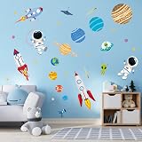decalmile Outer Space Wall Decals Rockets Planets Nursery Kids Bedroom view 2