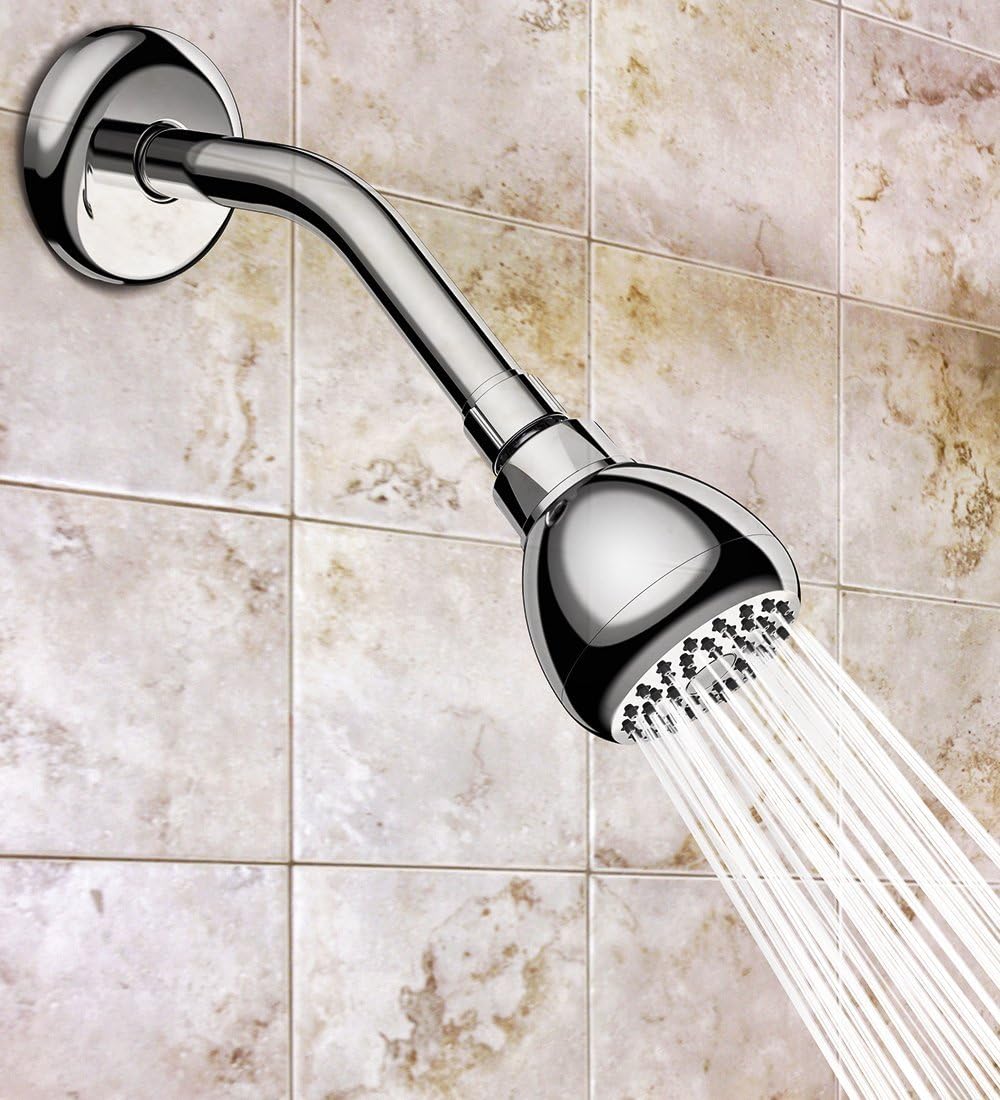 WASSA High Pressure Shower Head 3 Inch Antileak Fixed Chrome