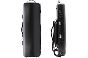 YoungMonic 4/4 Full Size Violin Case Carbon Fiber Rectangular Code Lock Violin Box Lightweight Colourful Case with Strong Strap Violin Bag (Black with Code Lock), case-40 MN