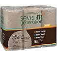 Seventh Generation Unbleached Paper Towels, 100% Recycled Paper, 6 Count, Pack of 4