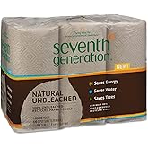 Seventh Generation Unbleached Paper Towels, 100% Recycled Paper, 6 Count, Pack of 4