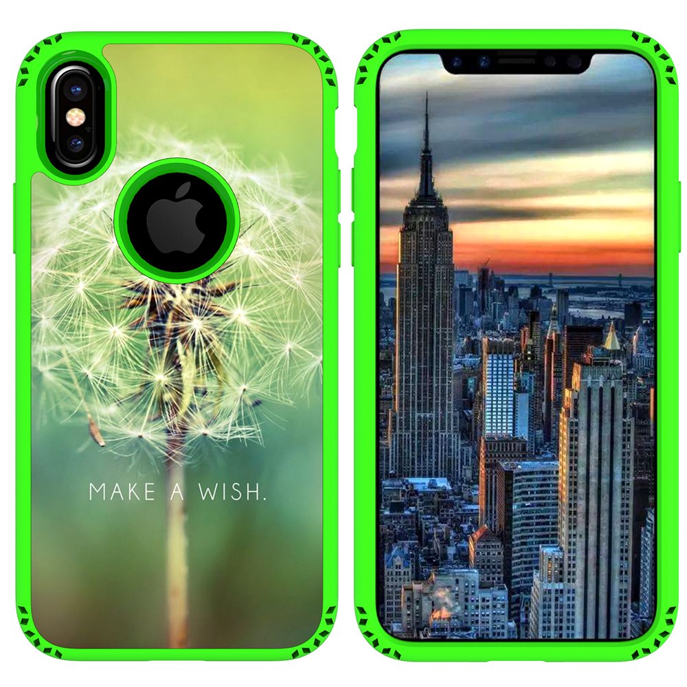 iPhone X Case, MagicSky Shockproof Slim Corner Protection with Resilient Shock Absorption Rubber Protective Case Cover for Apple iPhoneX - Dandelion