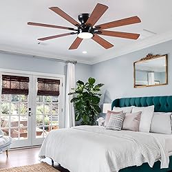 BYKISTOK 52" Flush Mount Ceiling Fan with Light and