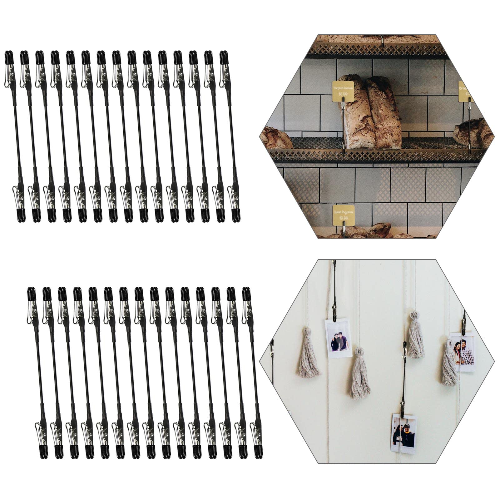 Evemodel 30pcs Double-Headed Alligator Clips with Rubber Cover Clips with Wire for Crafts and Decorating DIY Crafts Clip