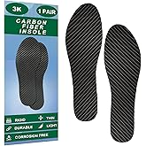 Carbon Fiber Insoles, Rigid Carbon Fiber Shoe Insert 1Pair For Pain Relief & Injury Turf Toe, Foot Fractures, Hallux Rigidus and Limitus For Hiking Running (11.61"-295mm-Men's 13-13.5/Women's 14-14.5)