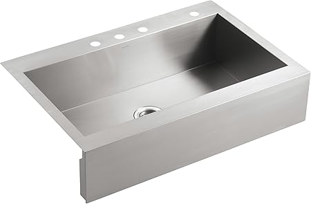 Kohler Vault Single Bowl 18 Gauge Stainless Steel Apron Front Four