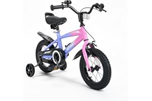Kids Bike for Boys Girls 12 Inch Kid Bike with Removable Training Wheels Sturdy Frame Adjustable Seat Handbrake & Coaster Bra